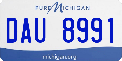 MI license plate DAU8991