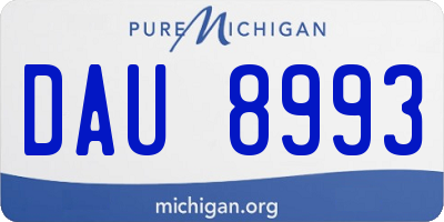 MI license plate DAU8993