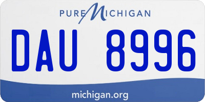 MI license plate DAU8996
