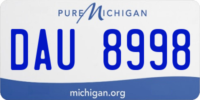 MI license plate DAU8998