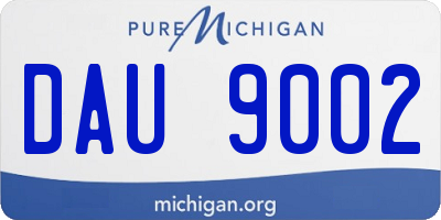 MI license plate DAU9002