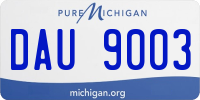 MI license plate DAU9003