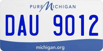 MI license plate DAU9012