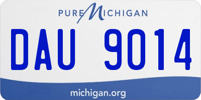 MI license plate DAU9014