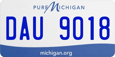 MI license plate DAU9018