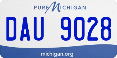 MI license plate DAU9028