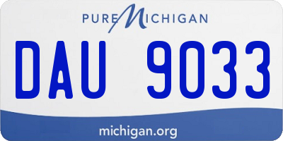 MI license plate DAU9033