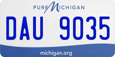 MI license plate DAU9035