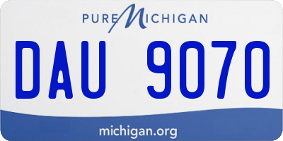 MI license plate DAU9070