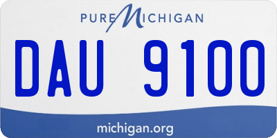 MI license plate DAU9100
