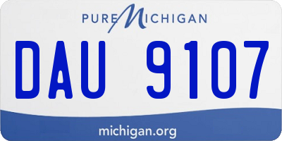 MI license plate DAU9107