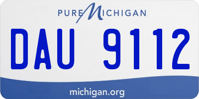 MI license plate DAU9112