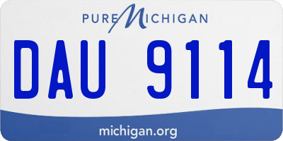 MI license plate DAU9114