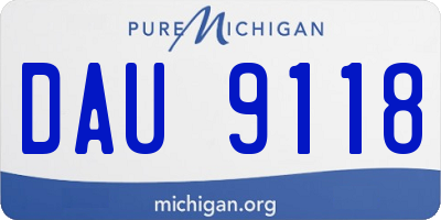 MI license plate DAU9118