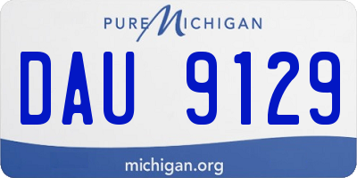 MI license plate DAU9129