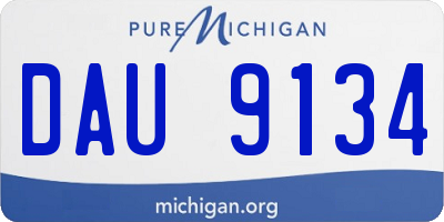 MI license plate DAU9134
