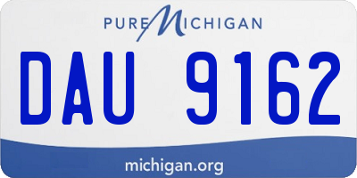 MI license plate DAU9162