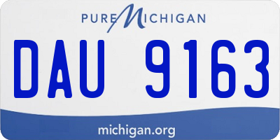 MI license plate DAU9163