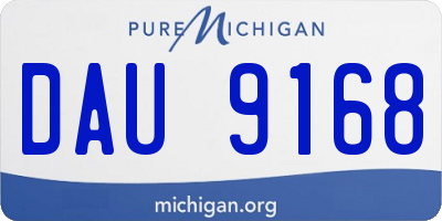 MI license plate DAU9168