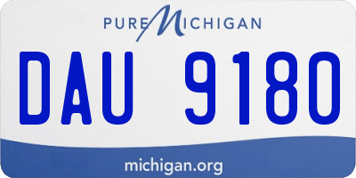 MI license plate DAU9180