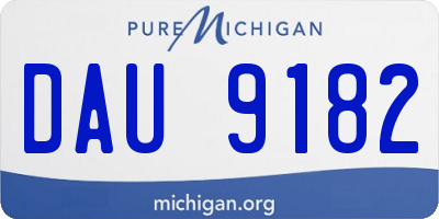 MI license plate DAU9182