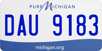 MI license plate DAU9183
