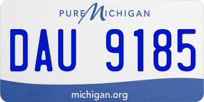 MI license plate DAU9185