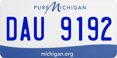 MI license plate DAU9192