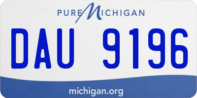 MI license plate DAU9196