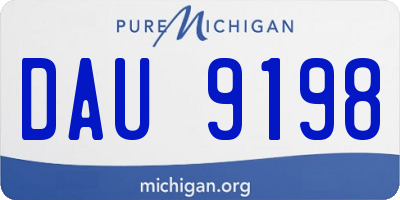 MI license plate DAU9198