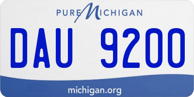 MI license plate DAU9200