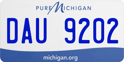 MI license plate DAU9202