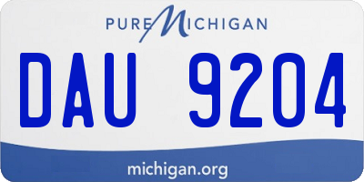 MI license plate DAU9204