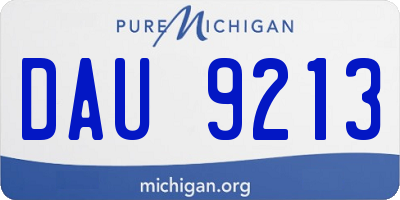 MI license plate DAU9213