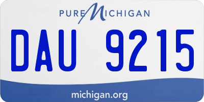 MI license plate DAU9215