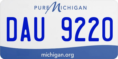 MI license plate DAU9220