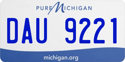 MI license plate DAU9221