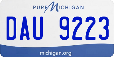 MI license plate DAU9223