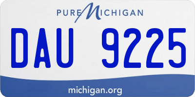MI license plate DAU9225