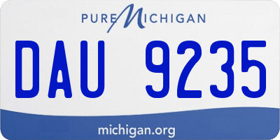 MI license plate DAU9235