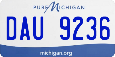 MI license plate DAU9236