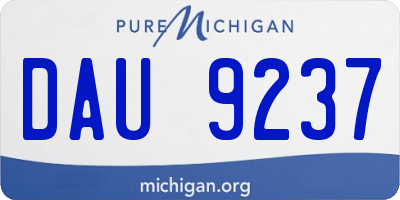 MI license plate DAU9237