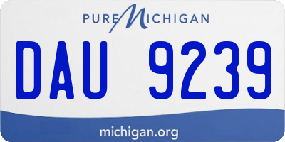 MI license plate DAU9239