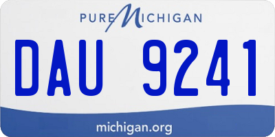 MI license plate DAU9241