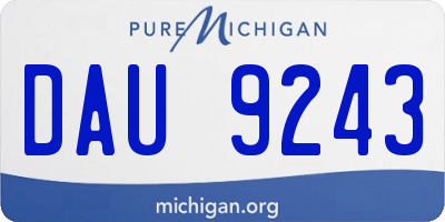 MI license plate DAU9243
