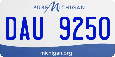 MI license plate DAU9250