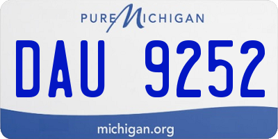 MI license plate DAU9252