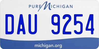 MI license plate DAU9254