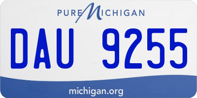 MI license plate DAU9255