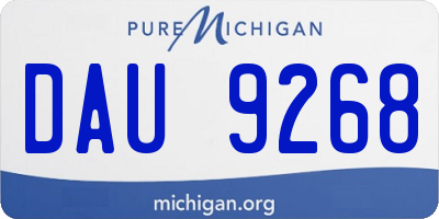 MI license plate DAU9268